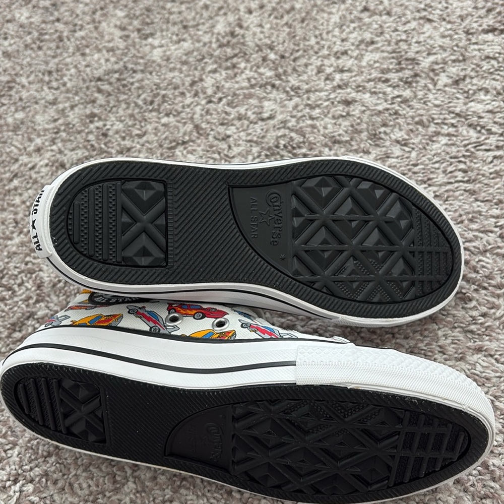 Hot Rod cars Velcro Converse kids shoes - size 1.5 - Picture 6 of 7